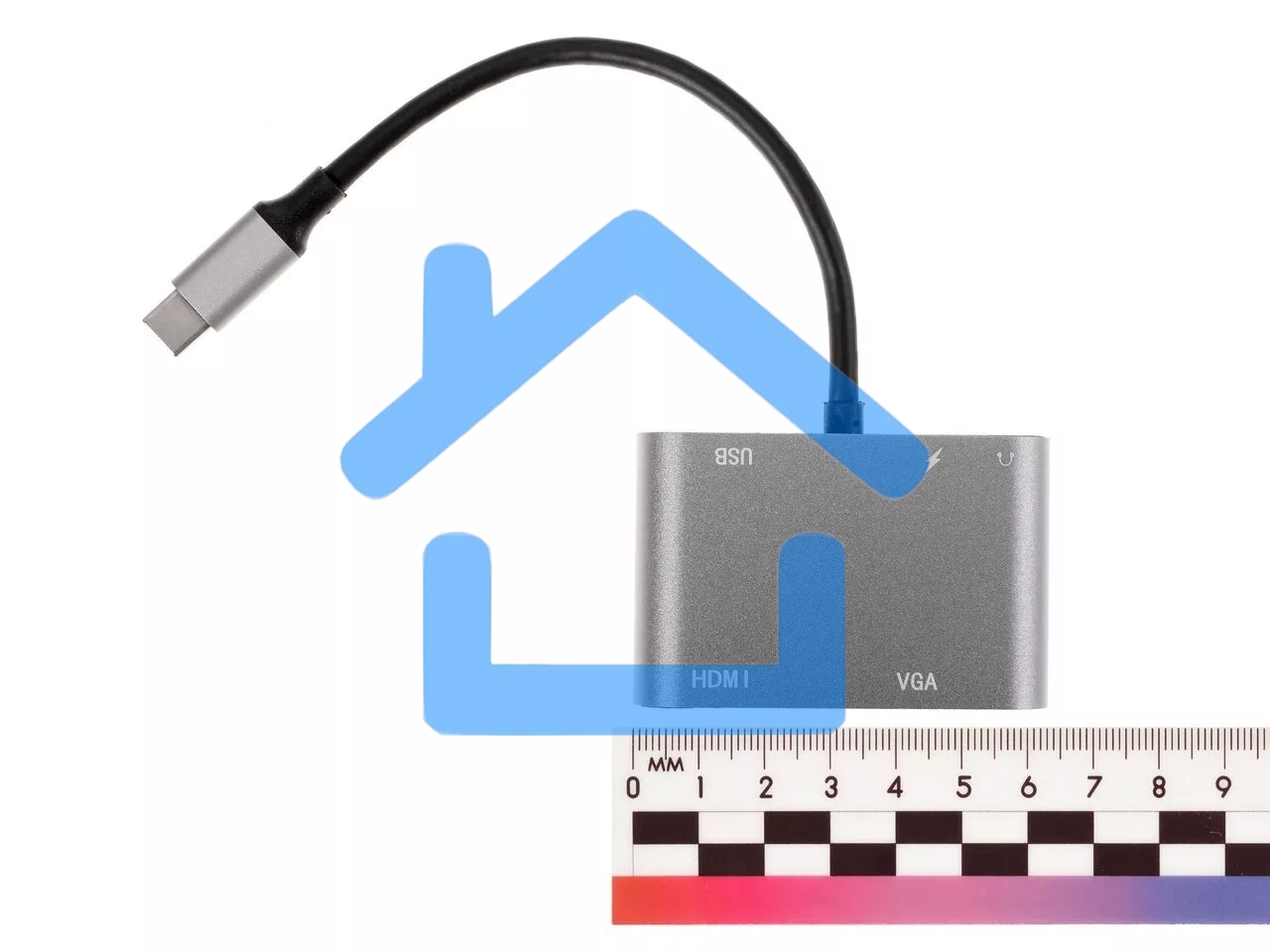 Адаптер USB Type-Cm-->VGA, HDMI 4k*30Hz, USB3.0, PD, Audio,iOpen (Aopen/Qust/VCOM)