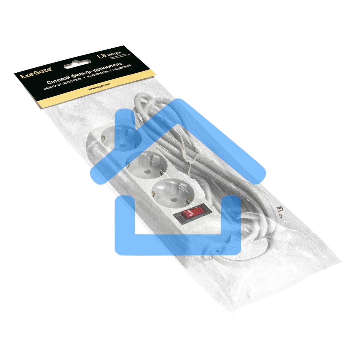 Сетевой фильтр ExeGate EX221178RUS SP-3-1.8W (3 розетки, 1.8м, евровилка, белый)
