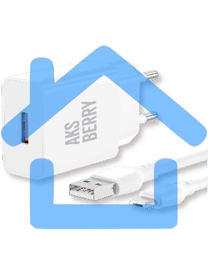 Сетевое зарядное устройство AKSBERRY (6972969383071) T42 QC3.0 + кабель MicroUSB, белый