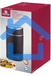 Термос для еды Rondell Tierno RDS-1661 0.7л. бордовый с чехлом картонная коробка