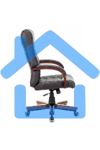 Кресло руководителя Бюрократ KB-10WALNUT/B/LEATH черный, кожа, крестовина дерево