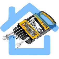 Набор ключей комбинированных трещоточных Denzel 6-17 мм, 6 шт., CrV, матовый хром 14720
