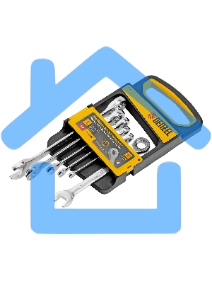 Набор ключей комбинированных трещоточных Denzel 6-17 мм, 6 шт., CrV, матовый хром 14720