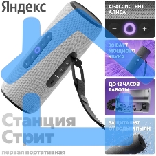 Умная портативная колонка Яндекс Станция Стрит с Алисой, модель YNDX-00030GRY (серый)