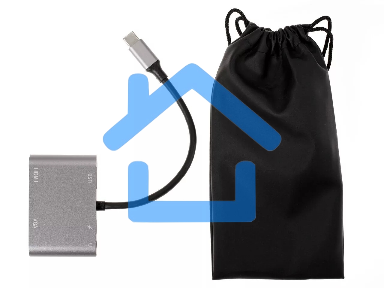 Адаптер USB Type-Cm-->VGA, HDMI 4k*30Hz, USB3.0, PD, Audio,iOpen (Aopen/Qust/VCOM)