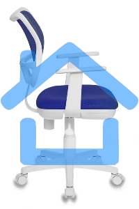 Кресло компьютерное Бюрократ CH-W797/BL/TW-10 TW-10 синий, спинка сетка, сиденье синий, колеса белый/синий, пластик белый