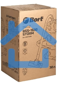 Строительный пылесос Bort BSS-1630-Storm 1600Вт (уборка: сухая/влажная) синий
