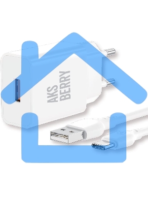 Сетевое зарядное устройство AKSBERRY (6972969383088) T42 QC3.0 + кабель Type C (белый)