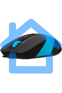 Мышь проводная A4Tech Fstyler FM10S черный/голубой, 1600 dpi, USB, кнопки - 4