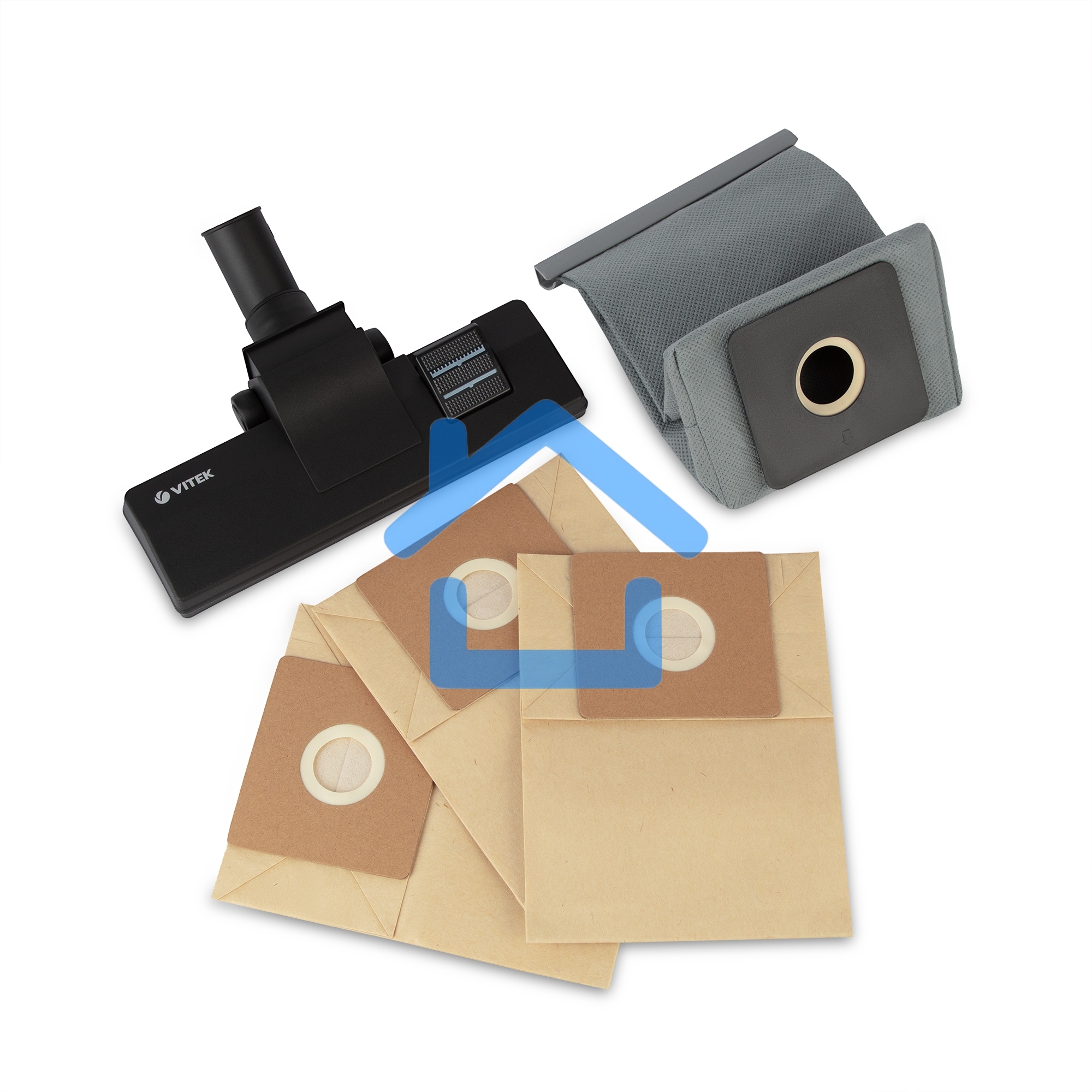 Пылесос Vitek VT-1819 серый, 400/1400Вт, уборка сухая, пылесборник мешок 3 л