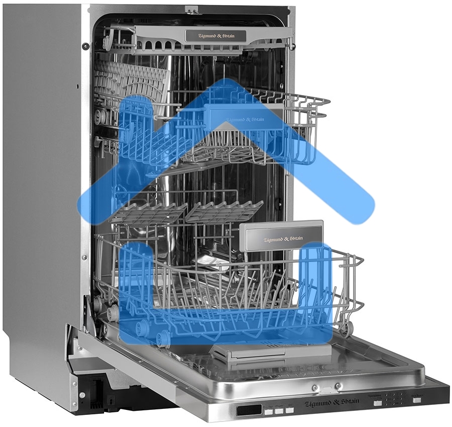 Встраиваемая посудомоечная машина Zigmund & Shtain DW 301.6, нержавеющая сталь, 60 см, 15 компл., 49 дБ, класс A++