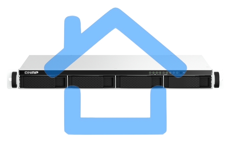 Сетевое хранилище SMB QNAP TS-464eU-8G NAS 4 HDD trays, rackmount 1U, 1 PSU. 4-core Intel Celeron N5105/N5095 2.0-2.9 GHz, 8 Gb RAM, 2x2.5GbE, 2xUSB 3.2 Gen 2 (10Gbps), 2xUSB 2.0, 1xHDMI, 2xM.2 PCIe Gen 3 x1 slots, W/o rail kit RAIL-B02