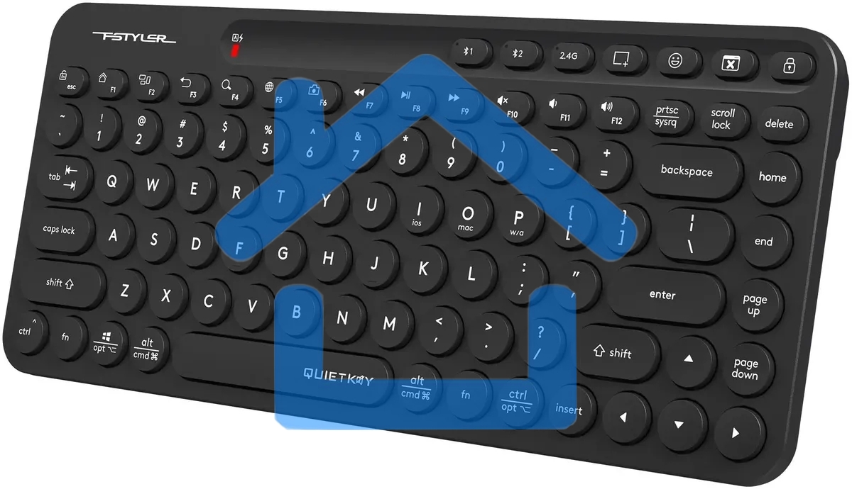 Клавиатура A4Tech Fstyler FBK36C AS беспроводная, USB, Bluetooth/Радиоканал, черный