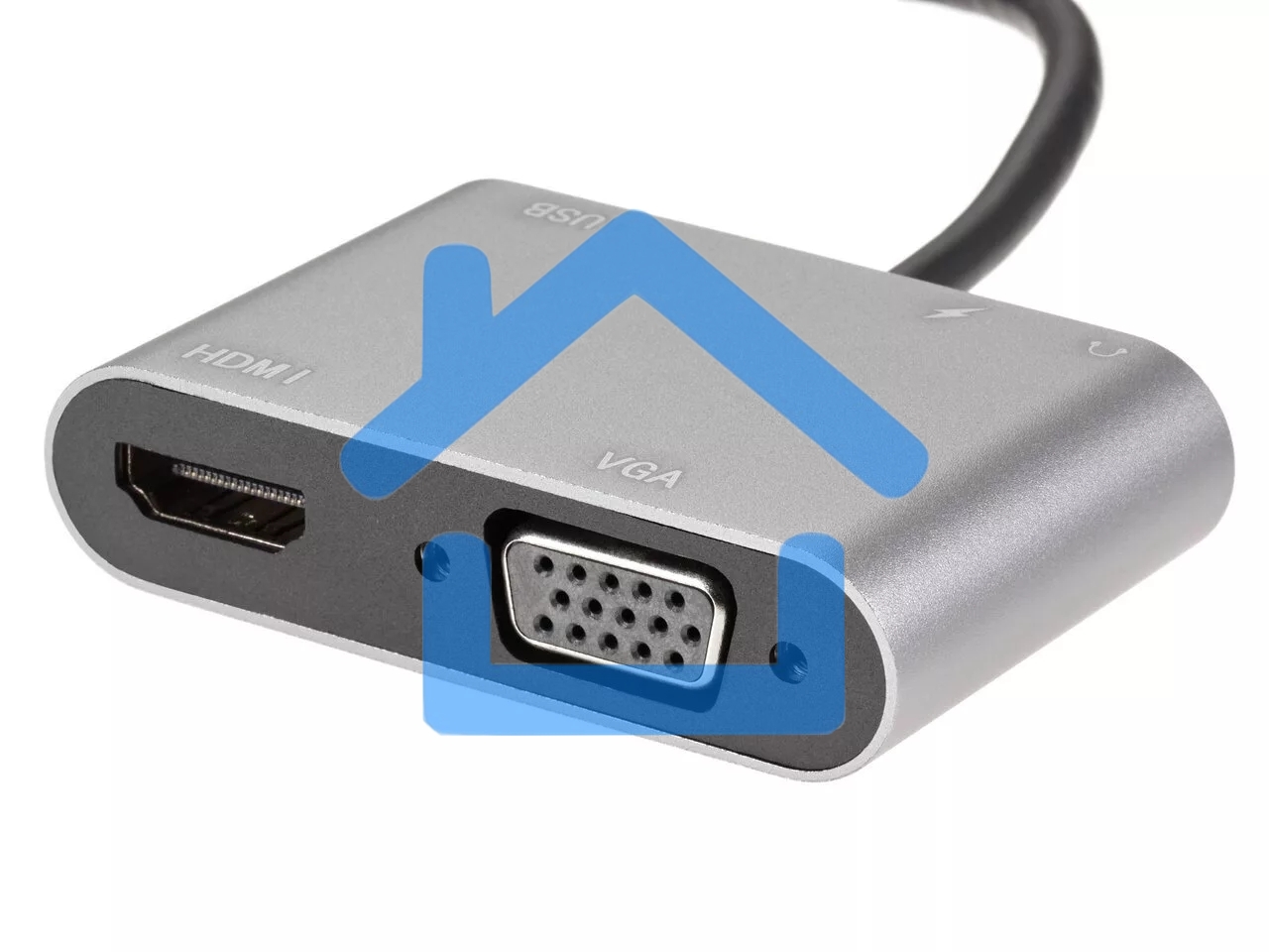 Адаптер USB Type-Cm-->VGA, HDMI 4k*30Hz, USB3.0, PD, Audio,iOpen (Aopen/Qust/VCOM)