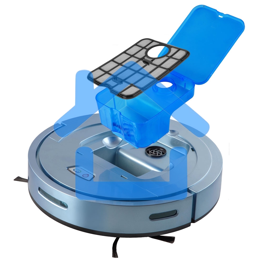 Робот-пылесос Endever Spectre-88 голубой, 1500 мА/ч Li-ion, уборка сухая/влажная, пылесборник контейнер 0.4 л