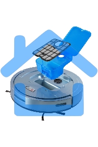 Робот-пылесос Endever Spectre-88 голубой, 1500 мА/ч Li-ion, уборка сухая/влажная, пылесборник контейнер 0.4 л