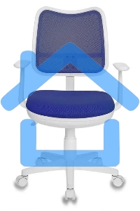 Кресло компьютерное Бюрократ CH-W797/BL/TW-10 TW-10 синий, спинка сетка, сиденье синий, колеса белый/синий, пластик белый