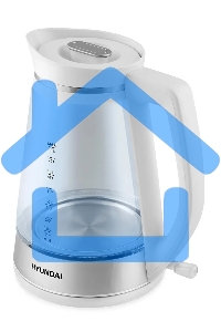 Чайник электрический Hyundai HYK-G3037 1.9л. 3000Вт белый/прозрачный (корпус: стекло)