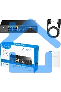 Коммутатор Cudy GS1010PS2, (L2) 10x1Gbит/с 2xКомбо(1000BASE-T/SFP) 2SFP 8PoE 120W, неуправляемый