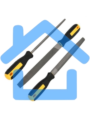 Набор напильников 3шт №2 Deli DL351083 инструментальная сталь T12, обрезиненная пластиковая рукоятка