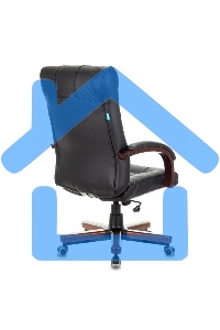 Кресло руководителя Бюрократ KB-10WALNUT/B/LEATH черный, кожа, крестовина дерево