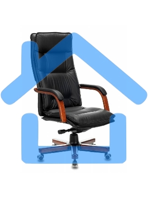 Кресло руководителя Бюрократ T-9927WALNUT/BLACK черный, кожа, крестовина дерево