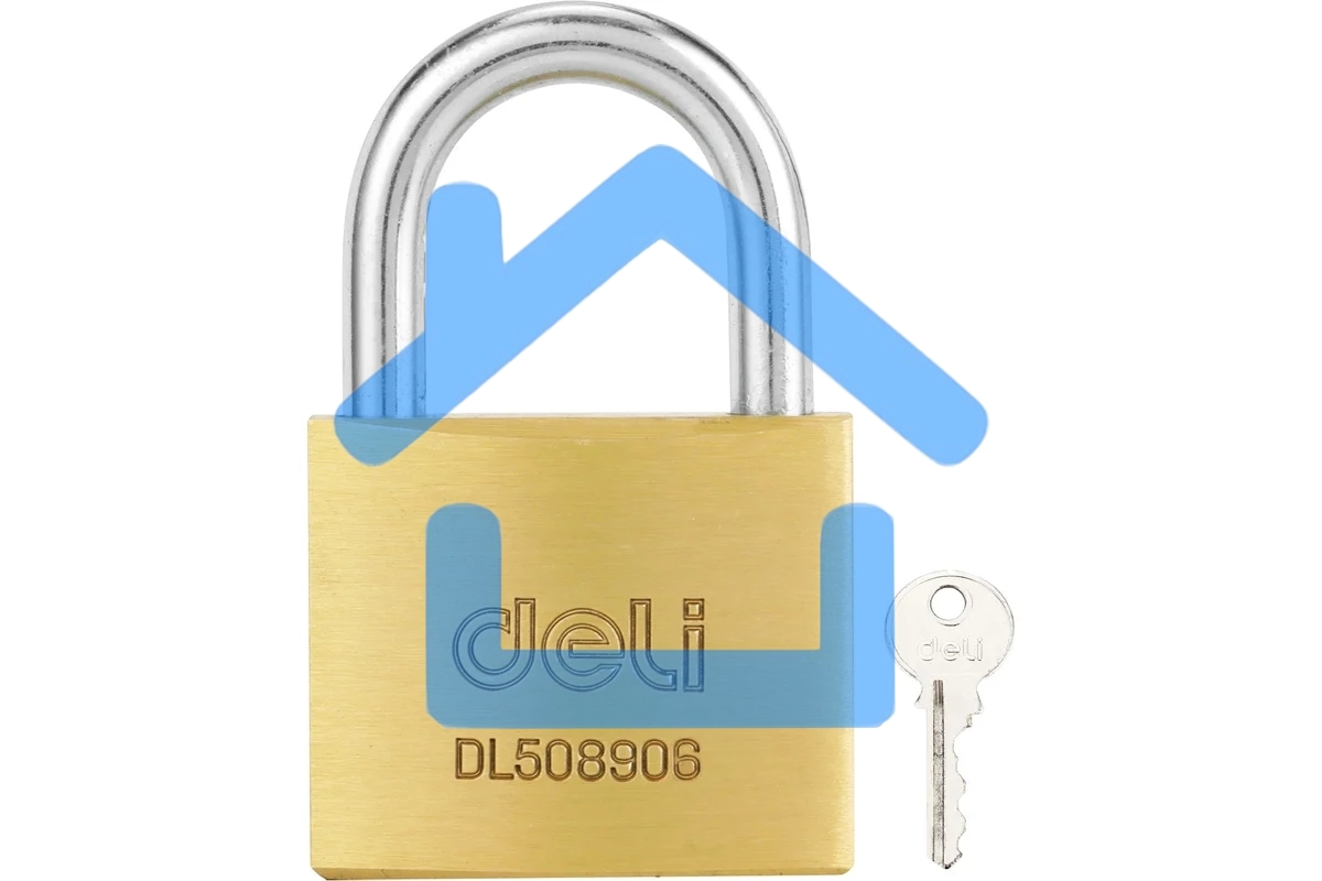 Замок навесной Deli DL508906 латунный, 50мм