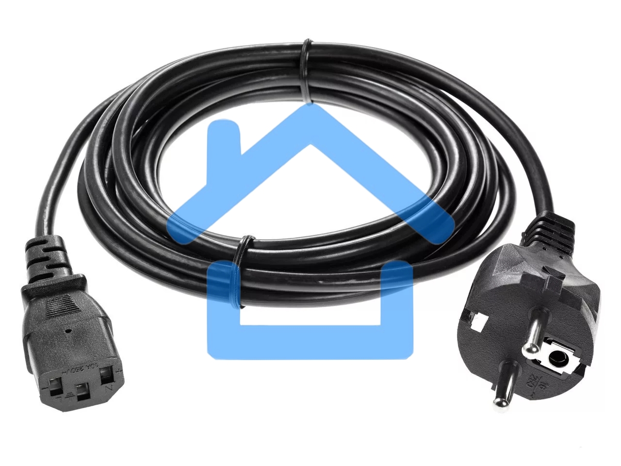 Кабель компьютер - розетка 3m 220V (Европейский стандарт) VCOM/TELECOM
