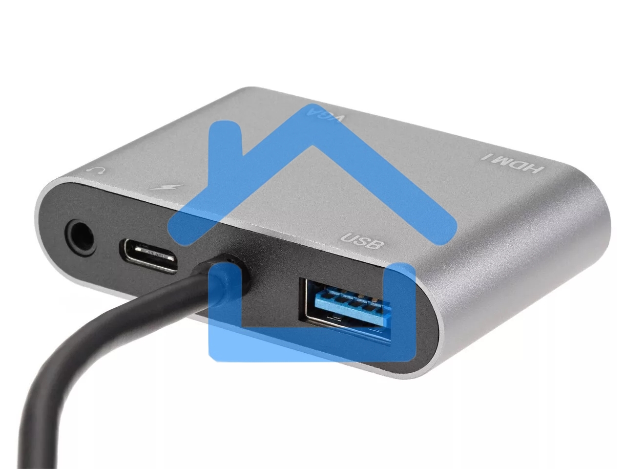 Адаптер USB Type-Cm-->VGA, HDMI 4k*30Hz, USB3.0, PD, Audio,iOpen (Aopen/Qust/VCOM)