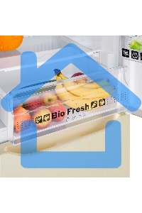 Холодильник Maunfeld MFF187NFIBG10 бежевый двухкамерный 232/98л морозилка снизу, Total No Frost