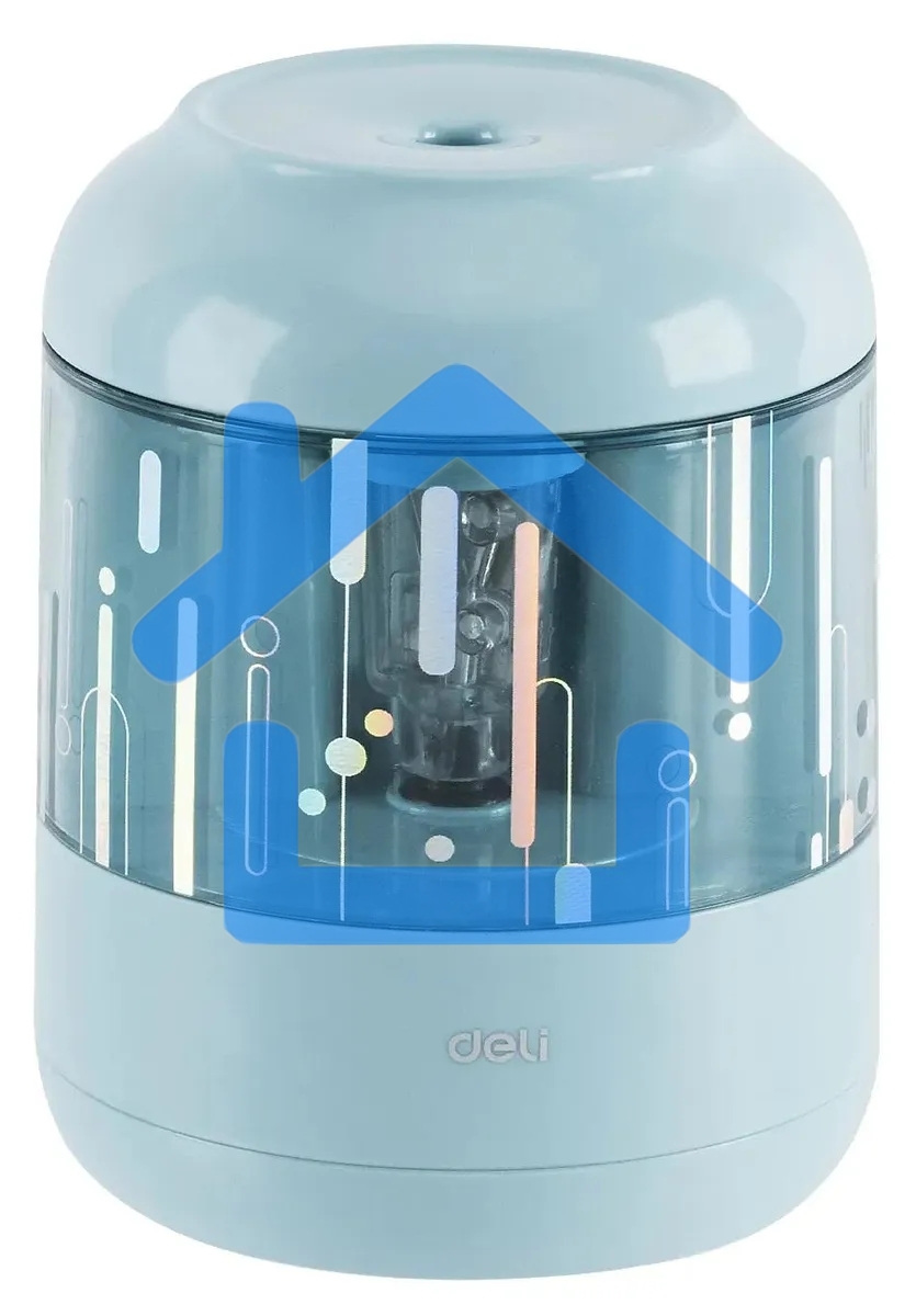 Точилка для карандашей электрическая Deli EH508-BL, 1 отверстие, пластик, синий (батарея)