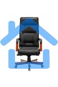 Кресло руководителя Бюрократ T-9927WALNUT/BLACK черный, кожа, крестовина дерево