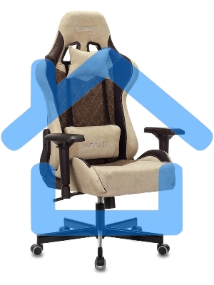 Кресло игровое Бюрократ VIKING 7 KNIGHT BR FABRIC коричневый текстиль/эко.кожа крестовина металл/пластик