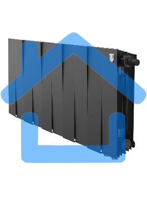 Радиатор биметаллический Royal Thermo PianoForte 300 черный VR80 - 10 секц.