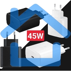 Блок питания (сетевой адаптер) Amperin USB-А, USB-C (YDS-TC045-011) 45W, черный