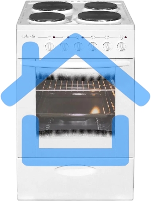 Плита электрическая Лысьва ЭП 411 МС белый, конфорок 4 шт, духовка 57 л, 50 см x 84 см x 60 см (без крышки)