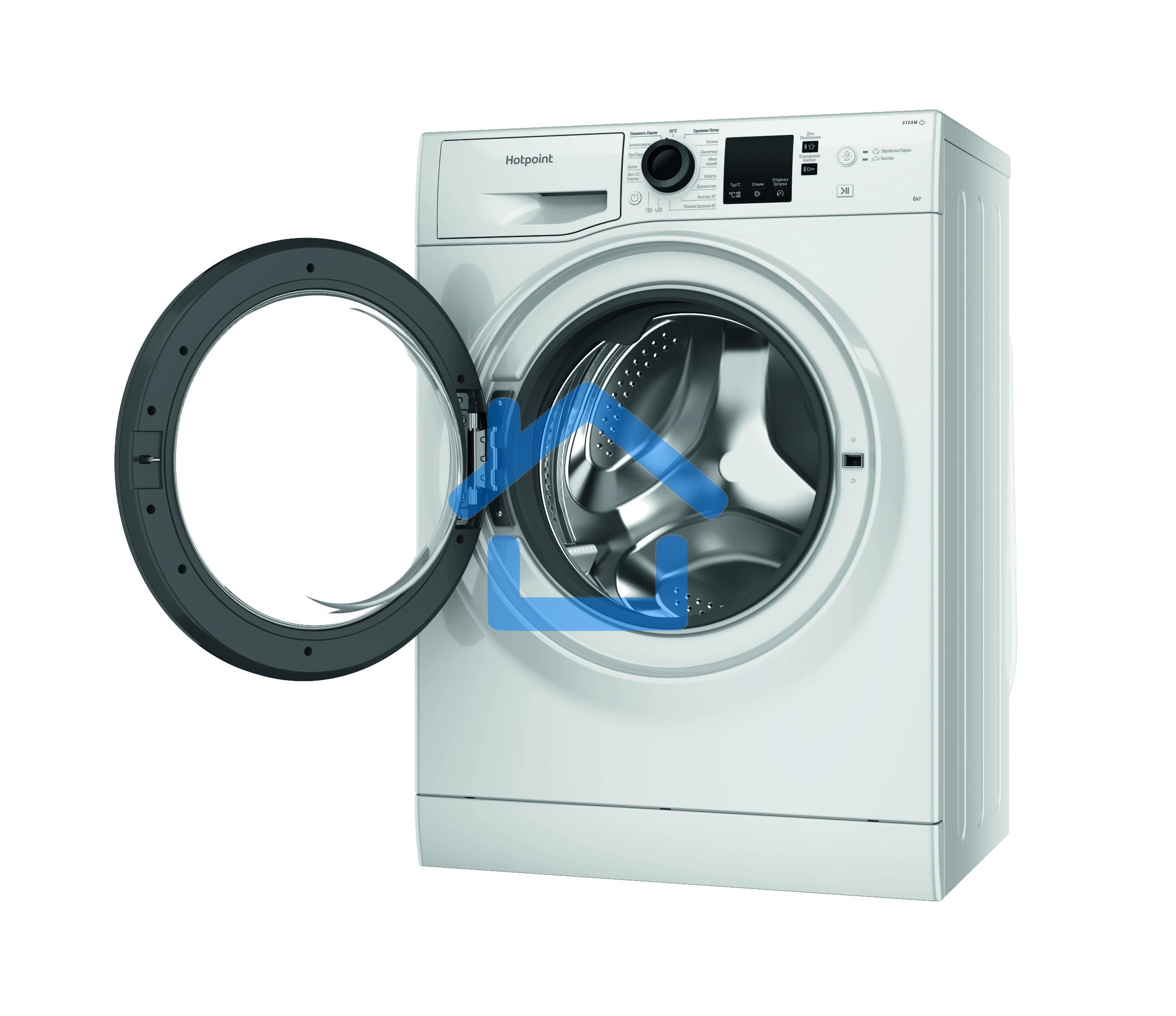 Стиральная машина Hotpoint NSS 6015 KV RU (869991644610) белый, загр. фронтальная макс.: 6 кг 1000 об/мин класс: А