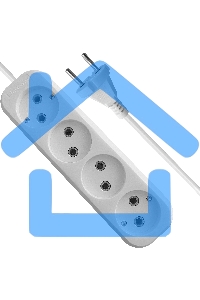 Удлинитель без заземления Defender B240 10 А, 3 м, без заземления