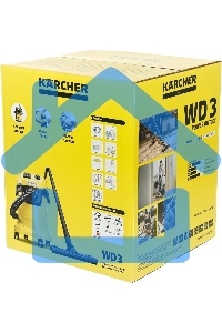 Строительный пылесос Karcher WD 3 P V-17/4/20 желтый, 1000 Вт, уборка сухая/сбор воды, пылесборник мешок/контейнер, 17 л