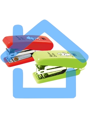 Степлер Deli E0222 N10 (12 листов) встроенный антистеплер, ассорти, 40 скоб, коробка