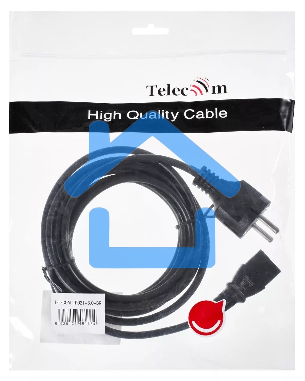 Кабель компьютер - розетка 3m 220V (Европейский стандарт) VCOM/TELECOM