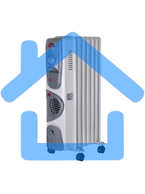 Обогреватель масляный Ресанта ОМ-7НВ (7секций) белый, 1900 Вт, 19 м2, термостат 67/3/10