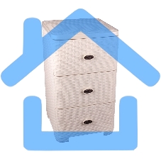 Комод Альтернатива Плетенка 3-х секцион.М2429 сл.кость