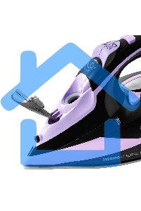 Утюг Galaxy Line GL 6135, черный с лиловым, паровой с помпой, 3200 Вт, постоянный пар 90 г/мин, паровой удар 260 г/мин, функции: самоочистка, антинакипь, автоотключение, вертикальное отпаривание, LED-дисплей, встроеный парогенератор, защита от перегрева, 