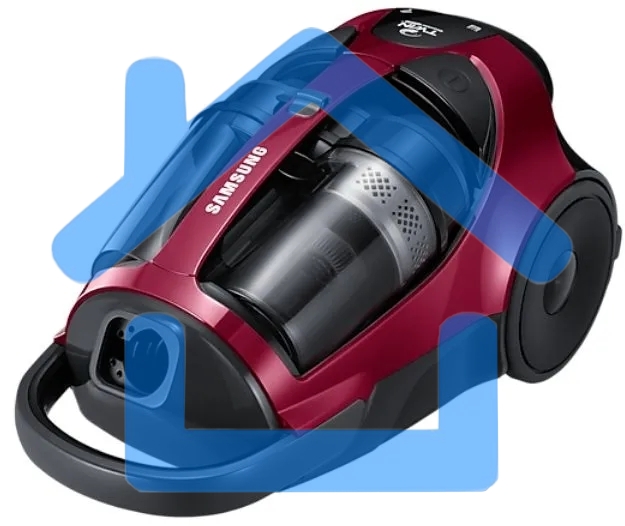 Пылесос Samsung VCC8837V3P фиолетовый, 430/2200 Вт, уборка сухая, пылесборник контейнер, 2 л