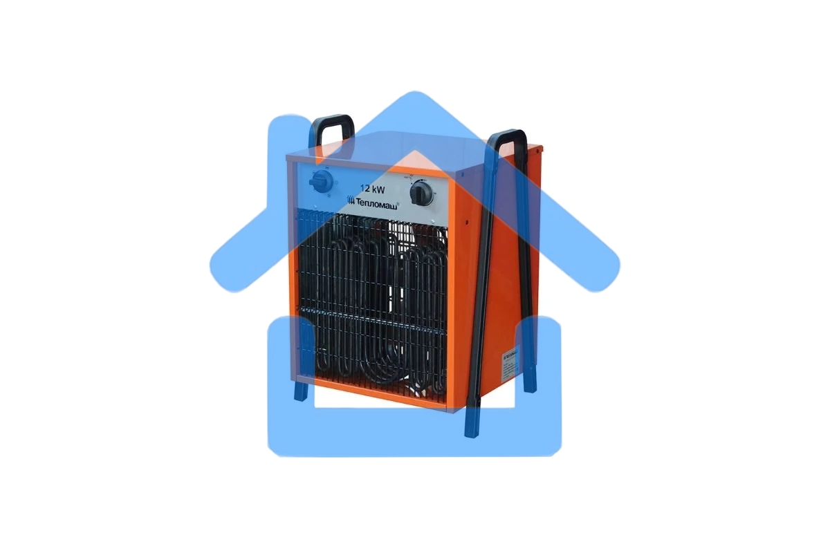 Тепловентилятор Тепломаш КЭВ-12С40Е оранжевый/черный, 12 кВт, 120 м2, термостат