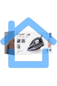 Утюг Galaxy Line GL 6135, черный с лиловым, паровой с помпой, 3200 Вт, постоянный пар 90 г/мин, паровой удар 260 г/мин, функции: самоочистка, антинакипь, автоотключение, вертикальное отпаривание, LED-дисплей, встроеный парогенератор, защита от перегрева, 