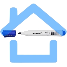 Маркер для досок Silwerhof Prime, пулевидный пишущий наконечник, 1-3мм, синий, коробка