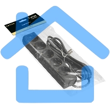 Удлинитель ExeGate ECE-5-5B (EX285825RUS), черный, 5 м, евровилка с заземлением, 5 евророзеток с заземлением, 2200 Вт