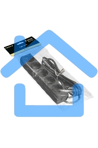 Удлинитель ExeGate ECE-5-5B (EX285825RUS), черный, 5 м, евровилка с заземлением, 5 евророзеток с заземлением, 2200 Вт